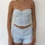 Fairy Grunge Lace Trim Strapless Tube Top + Shorts 90s Vintage Chic Women 2 Piece Set Outfits Chest Wrap Backless Crop Top Camis