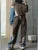 Ladies 2 Piece-Set Drawstring Trousers Contrast Lace-Up Autumn  Pullover And High Waist Women Pants Outfits Tracksuit