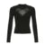 Darkly Punk Cothic Women Long Sleeve T-Shirt Patchwork Chic Fabric Cut Out O-Neck Top Tees Slim Sexy Solid Tops