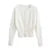 Cárdigan informal de punto liso con cuello redondo para mujer, suéteres ajustados de un solo pecho, moda de otoño para mujer, blusas sencillas de calle