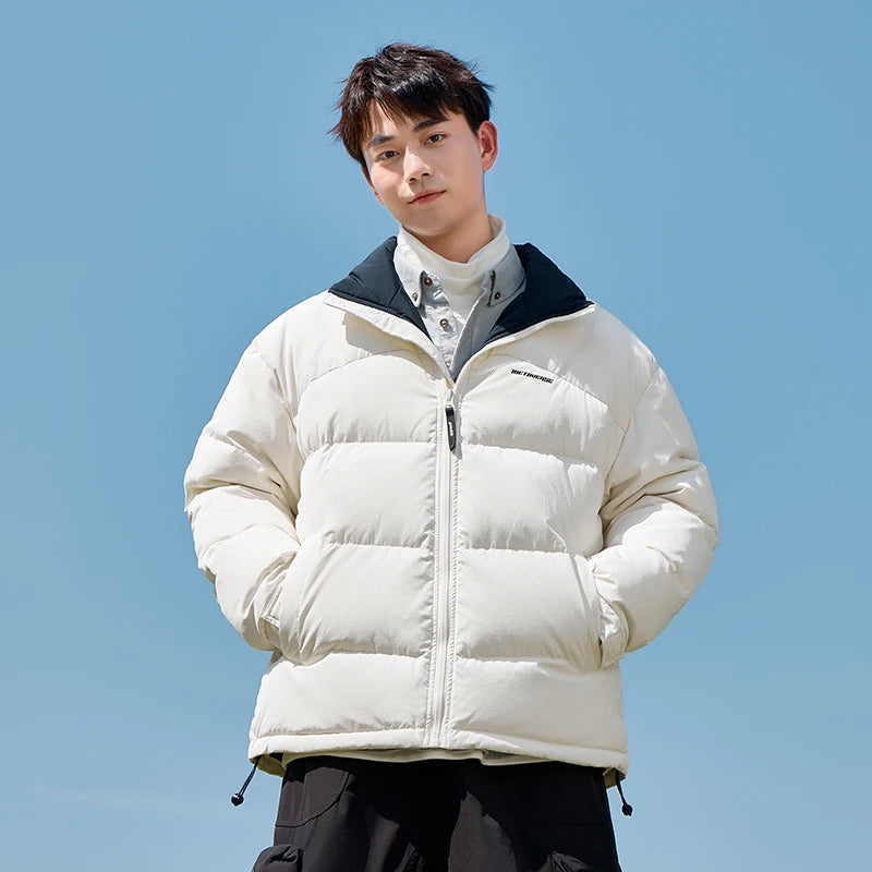 Down Jacket  Winter New Three-Proof Top Contrasted Color Versatile Genderless Texture Jacket