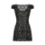 y2k Going Out Mini Lace Dress Summer Women See Through Short Sleeve V Neck Hollow Out Button Down A Line Dress Clubwear