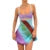 Vestido con corte Y2K, estilo estético, para mujer, con rayas y patchwork, sin mangas, corte A, minivestido estilo años 2000, estilo grunge de hadas, ropa de calle