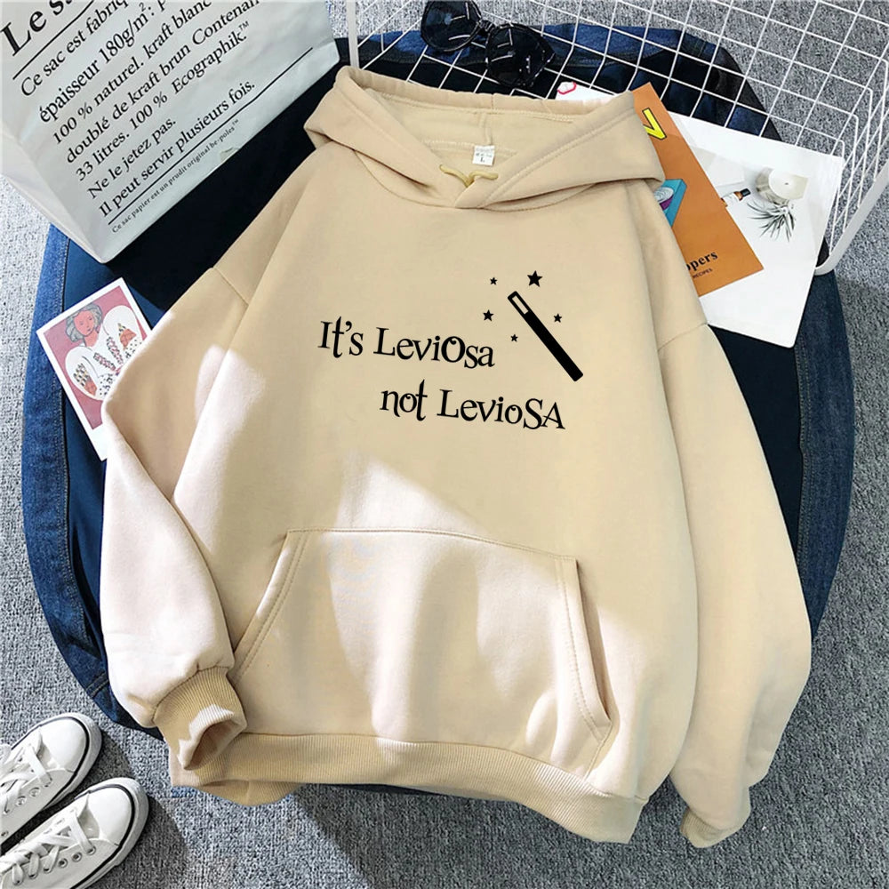 Sudadera con capucha mágica de Leviosa para mujer, estilo hipster, ropa deportiva divertida a la moda, ropa holgada de gran tamaño, tops suaves para mujer