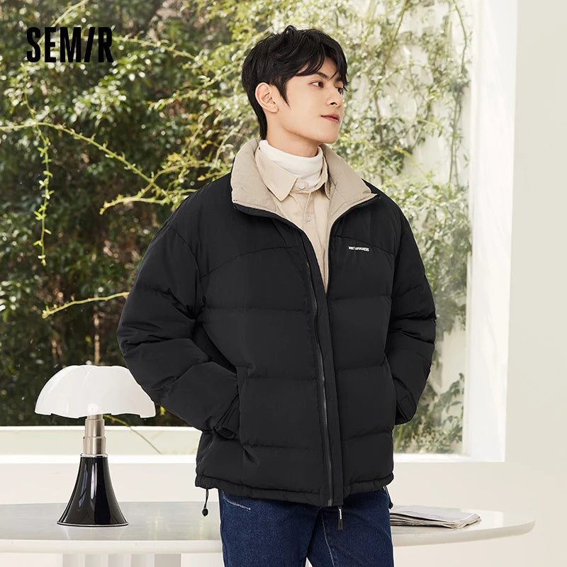 Down Jacket  Winter New Three-Proof Top Contrasted Color Versatile Genderless Texture Jacket