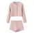 2 pieces 1 Set  French Style Retro Pink Plaid Woven Tweed Blazer + High Waist Mini Shorts Pants Suits
