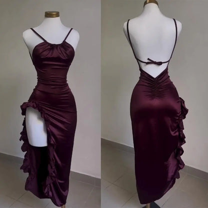 Europa y Estados Unidos explosivo nuevo vestido transfronterizo verano senior sentido Y2K sexy halter vestido Spice Girl