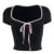 Camiseta de cuello cuadrado de manga corta para mujer, estilo Y2K de verano, estilo europeo y americano, con cintura baja ajustada