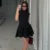 Sleeveless Folds Mini Dress Women’s Solid Color High Waist Outfits Half Turtleneck Elegant Club Casual Party Dress A-Line