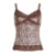 Y2k Leopard Lace Trim V-Neck Halter Tops Women Sexy Slim Hotsweet Bow Lace Up Tanks s New