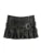Falda plisada de cuero sintético negro con cremallera y cinturón con remaches, estilo gótico punk, para mujer. Trajes sexys de chica mala.