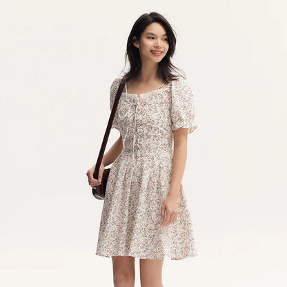 Vestidos Mujer Vestido Halter de Gasa Atado Mori Temperamento Romántico Verano Textura Floral Hada Dulce
