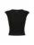 Camiseta corta de manga corta para mujer, color blanco, liso, básica, ajustada, con busto bajo, escote en V, color negro, sencilla, a la moda, para verano