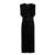 Elegante vestido largo plisado de terciopelo con escote en V para mujer, elegante vestido de noche vintage ajustado negro con una sola botonadura de metal sin mangas para mujer