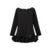 Vestido corto sexy con lentejuelas Y2K y volantes para mujer, elegante, sin espalda, cuello redondo, manga larga, negro, ajustado, para fiesta de otoño