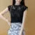 Blusa de encaje calado de verano, elegante, para mujer, de crochet, de manga corta, DF1591
