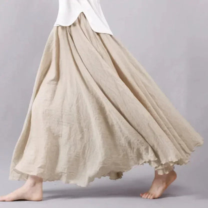 Faldas para mujer, estilo bohemio playero, corte A, doble capa, cintura elástica, largas, cómodas y con temperamento.