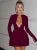 V Neck Long Sleeve Zipper Back A Line Patchwork Mini Solid Women’S Dresses Wholesale Fashion Gown Fashion Winter Clothes