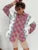 Camisas de patchwork con volantes de moda para mujer, cárdigan de solapa de manga larga, ropa de contraste a rayas para mujer, camisas de verano, abrigo
