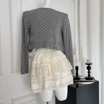 Conjunto de falda de 3 piezas para mujer, cárdigan con tirantes finos, minifalda estilo pastel, estilo coreano Y2K Kawaii, novedad de otoño