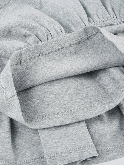 Pantalones cortos informales básicos lisos grises con forro, faldas para mujer, ropa de calle Y2K linda y dulce de color rosa