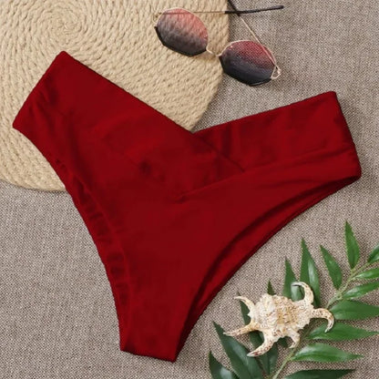 Fashion Women Solid Bikini Thong Underwear Swimsuit Swimwear Trunks Women Bikini Swim Thong Bottoms V Swimwears