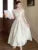 Vestidos largos elegantes para mujer, cuello en V, corte A, vestido de fiesta de cumpleaños, francés, informal, cintura alta, verano, nuevo, baile de graduación, vestidos retro para mujer
