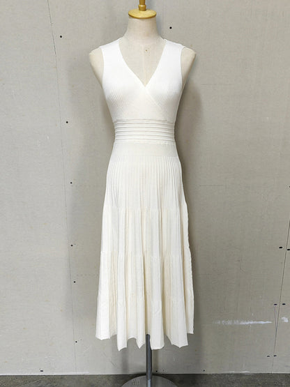 Vestido largo de punto con escote en V y espalda descubierta para mujer, elegante vestido de fiesta ajustado a la moda, vestido largo de retazos acanalados con cintura alta para mujer