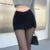 Minifaldas negras con abertura para mujer, faldas sexis de verano con cintura alta y abertura, estilo urbano, para fiestas coreanas, faldas irregulares ajustadas de corte A