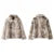 Abrigo corto de piel sintética con estampado de leopardo para mujer, chaqueta de botones sueltos con solapa de felpa abullonada, abrigo grueso y cálido de invierno