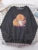Sudadera con capucha de gato mirando la taza, bonita sudadera de moda para mujer, sudadera de forro polar con cuello redondo, sudaderas casuales, jersey de gran tamaño, ropa deportiva