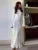 Solid Long Sleeve Slim Maxi Fungus Dress For Women Backless Elegant Long Dress Club Party Clothes Autumn Winter 2025 New