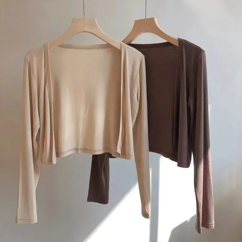 Cárdigan fino de manga larga para mujer, ropa de protección solar, talla grande, holgado, con aire acondicionado, para cubrirse, blusas de moda con abertura frontal.