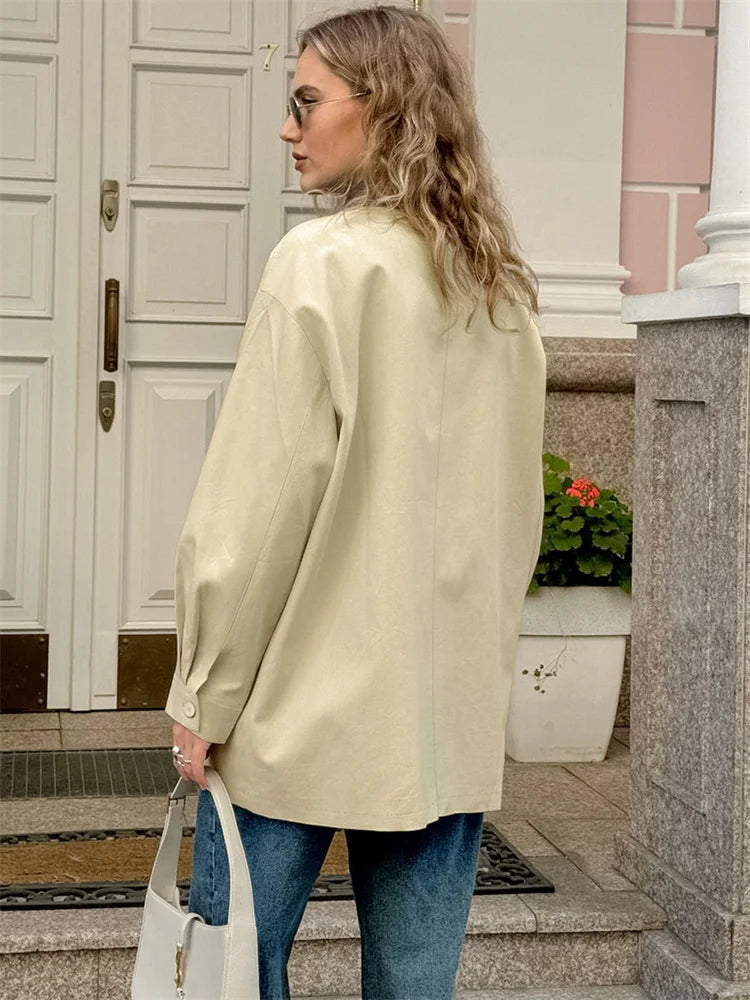 Fashion Pocket Trench Outwear For Women Patchwork Autumn Cardigan Vintage Lapel Loose High Waist Coat Women’s Overcoat New
