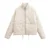 Abrigo de algodón con cuello alto, holgado, con bolsillos y rejilla de rombos para mujer, estilo de invierno, para uso diario y tiempo libre