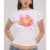 Top corto Y2K de los años 2000 para mujer, camiseta de bebé con estampado floral, cuello redondo, manga corta, ropa estética Fairycore, ropa urbana