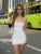 Vestido mini básico sin mangas de encaje sexy ajustado liso para dormir, elegante para fiesta y club, ropa de calle Y2K, ropa informal de verano