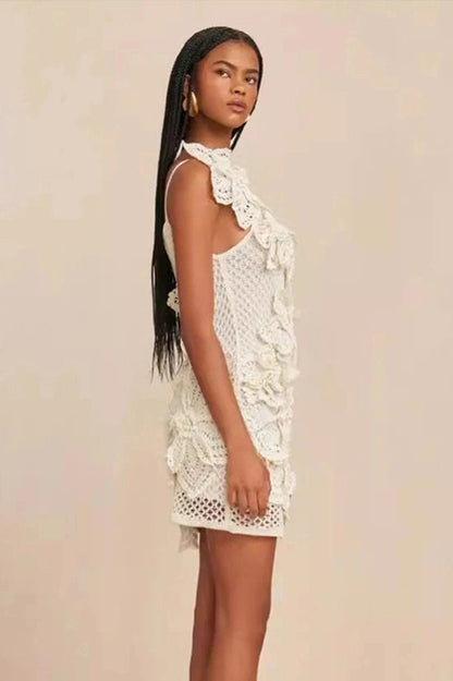 One Shoulder Hollow Out Slim Fit Mini Dress