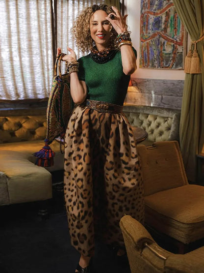 Vintage Leopard Sling Tube Long Dresses Women Sexy Sleeveless Slim Fit Backless Dress Female Chic Street Party Evening Vestidos