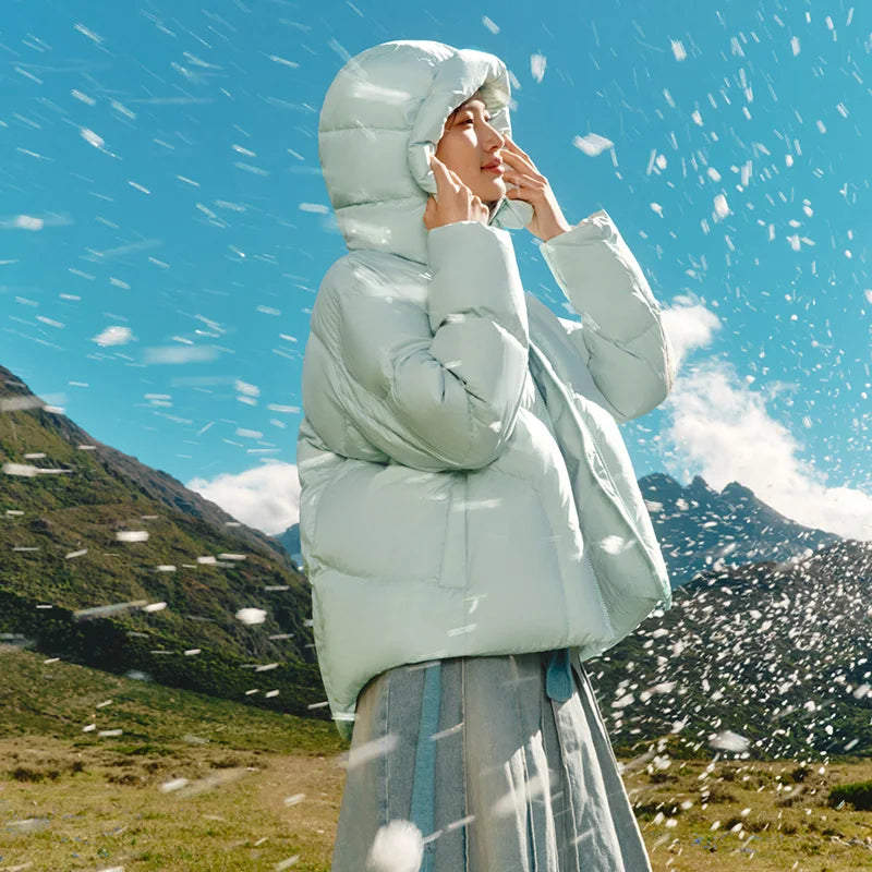 Chaqueta de plumón para mujer, de longitud media, impermeable, cálida, de invierno, de gran tamaño, con capucha, abrigo versátil