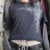 Camiseta vintage grunge emo Y2K de los años 2000, estilo cross cyber goth, con retazos, de manga larga, estilo e-girl, estilo gótico harajuku, holgada, para mujer y hombre.