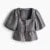Elegant Square Collar Crop Blouses Women Lace Up Puff Short Sleeve Shirts 2025 Spring Summer Lady All-match Hollow Out Tops New