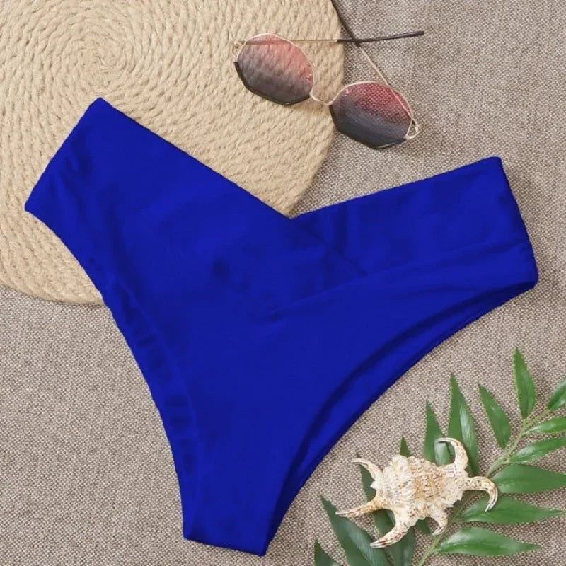 Fashion Women Solid Bikini Thong Underwear Swimsuit Swimwear Trunks Women Bikini Swim Thong Bottoms V Swimwears