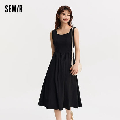 Vestido de verano para mujer, elegante y ajustado, con textura de patchwork, midi, novedad