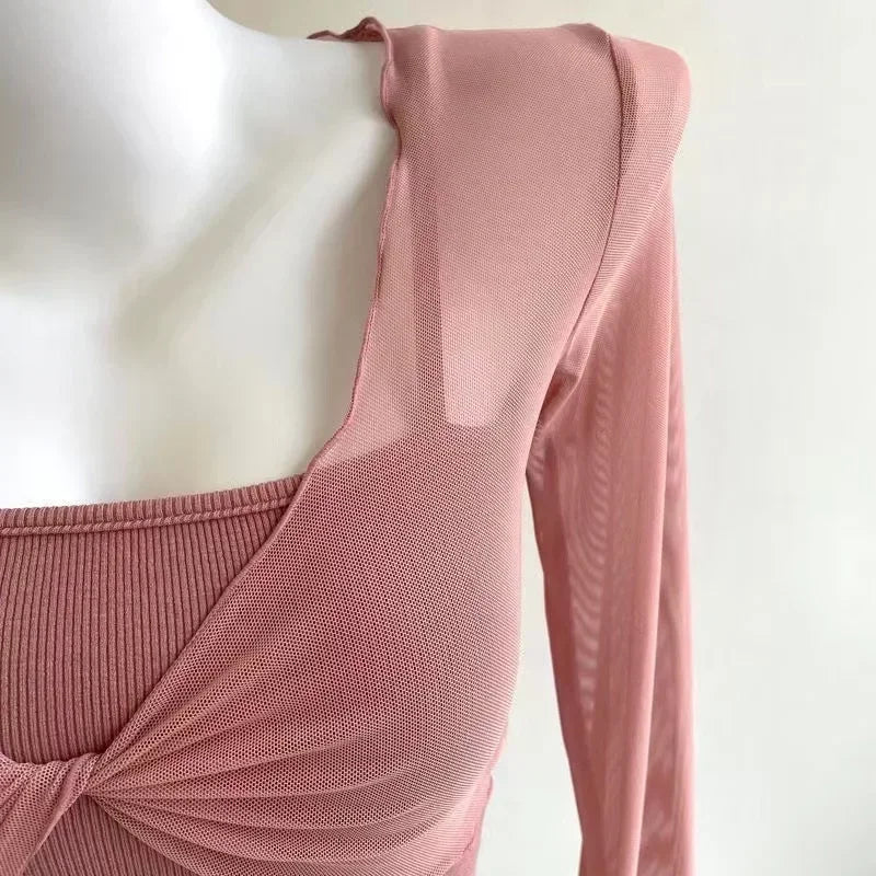 Cárdigans elegantes y sexys de moda para mujer, de color liso, transparentes, de manga larga, de malla, estilo vintage, con cordones, estilo urbano, cárdigans cortos.