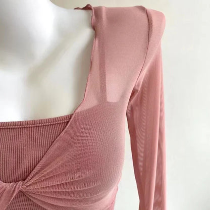 Cárdigans elegantes y sexys de moda para mujer, de color liso, transparentes, de manga larga, de malla, estilo vintage, con cordones, estilo urbano, cárdigans cortos.
