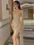 Vestido mini ajustado sin tirantes con aberturas y destellos para noche, ropa sexy de verano para mujer, vestidos de fiesta de moda, vestidos de mujer