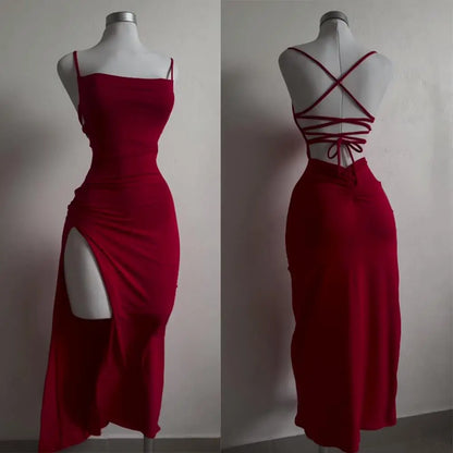 Vestido nuevo y explosivo de verano con tirantes halter de alta sensibilidad y estilo Spice Girl.