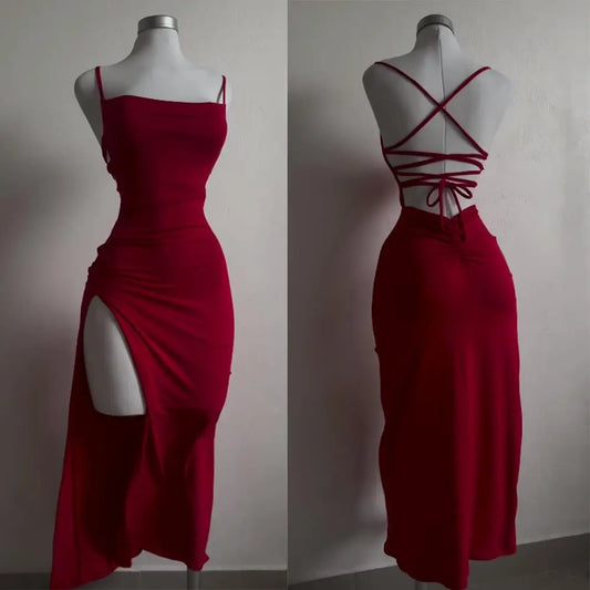 Vestido nuevo y explosivo de verano con tirantes halter de alta sensibilidad y estilo Spice Girl.