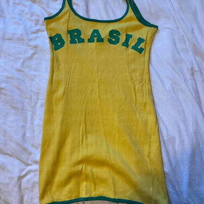 Vestido minimalista informal con estampado de letras y cuello redondo de manga corta para mujer, nuevo producto europeo y americano para las cuatro estaciones Y2K